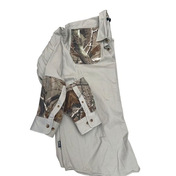 Gander Mountain Guide Series Real Tree Shirt Men XL Hunting Shooting Camo Khaki - Picture 2 of 12